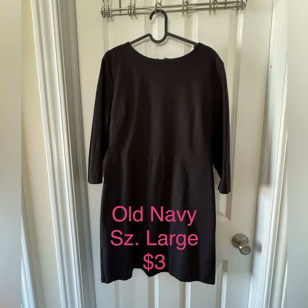 Old Navy | Black 3/4 Sleeve Shift Dress | Size Large